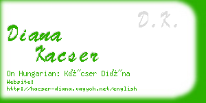 diana kacser business card